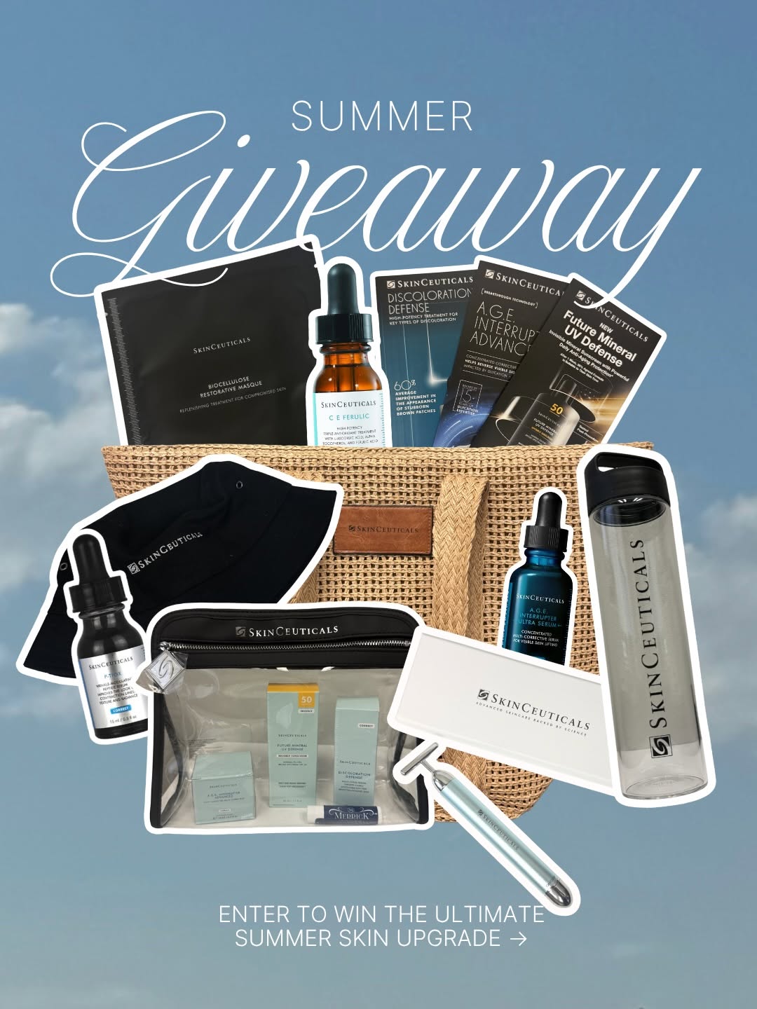 Instagram post by Dr. J. Clinton Merrick: ☀️ SUMMER GIVEAWAY ☀️ We’re giving away the ultimate SkinCeuticals summer tote packed with skincare favorites, exclusive swag, and everythin…