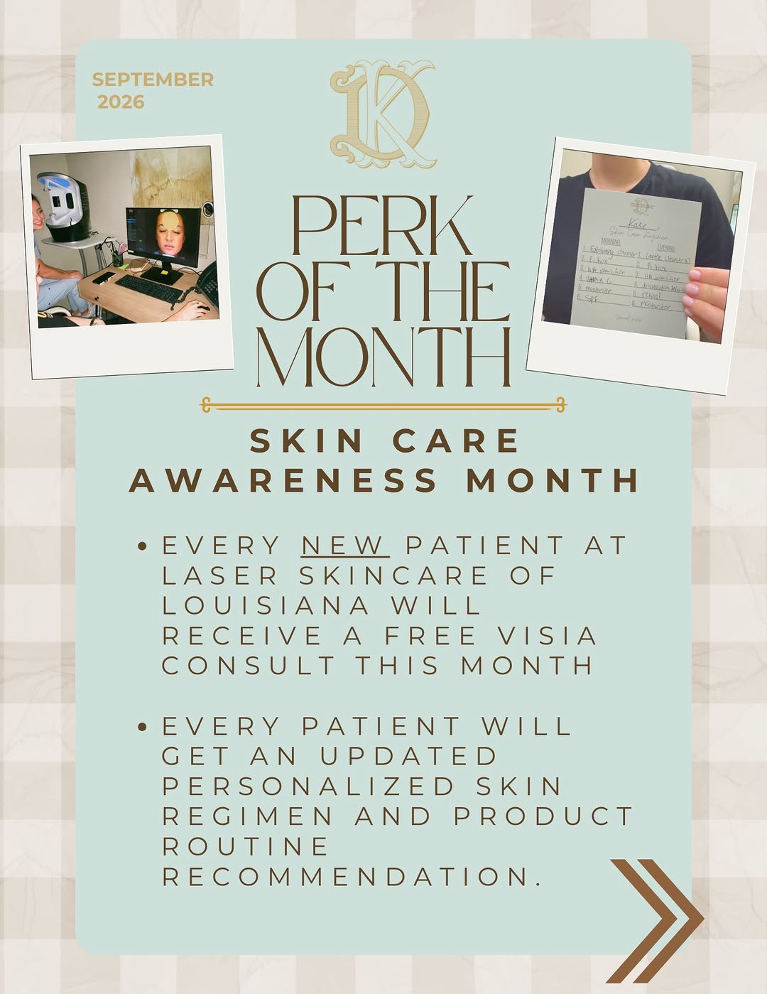 Instagram post by Dr. J. Kevin Duplechain: SEPTEMBER = SKINCARE AWARENESS MONTH, so we’re celebrating BIG at Laser Skincare of Louisiana. Here’s what’s waiting for you all month long:…