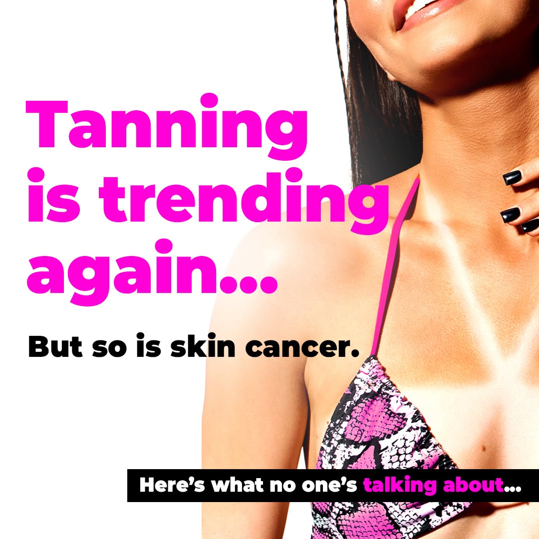 Instagram post by Dr. J. Nicole Flandry Fussell: Tanning is trending again - especially among Gen Z. Despite decades of education, only 25% of young adults say they are concerned about skin…