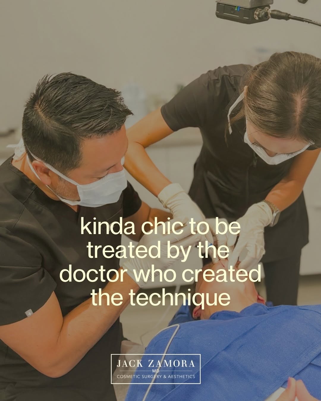 Instagram post by Dr. Jack Zamora: Kind of chic to be cared for like this. Every detail, every visit, every result, handled by a team that genuinely cares about how you look a…