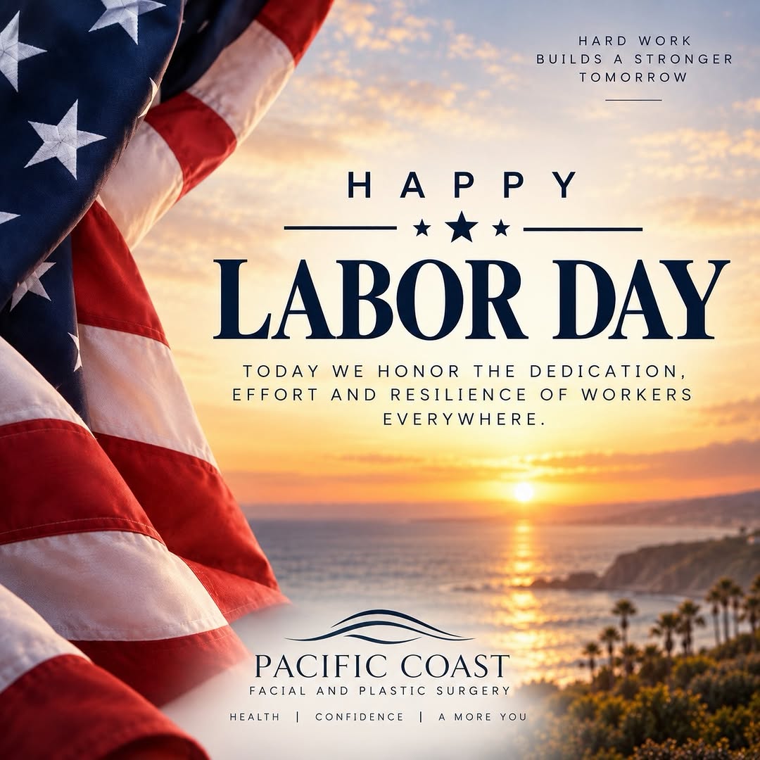 Instagram post by Dr. Jacob Boeckmann: 🇺🇸 **Happy Labor Day from Pacific Coast Facial and Plastic Surgery!** Today, we honor the dedication, hard work, and resilience of the peo…