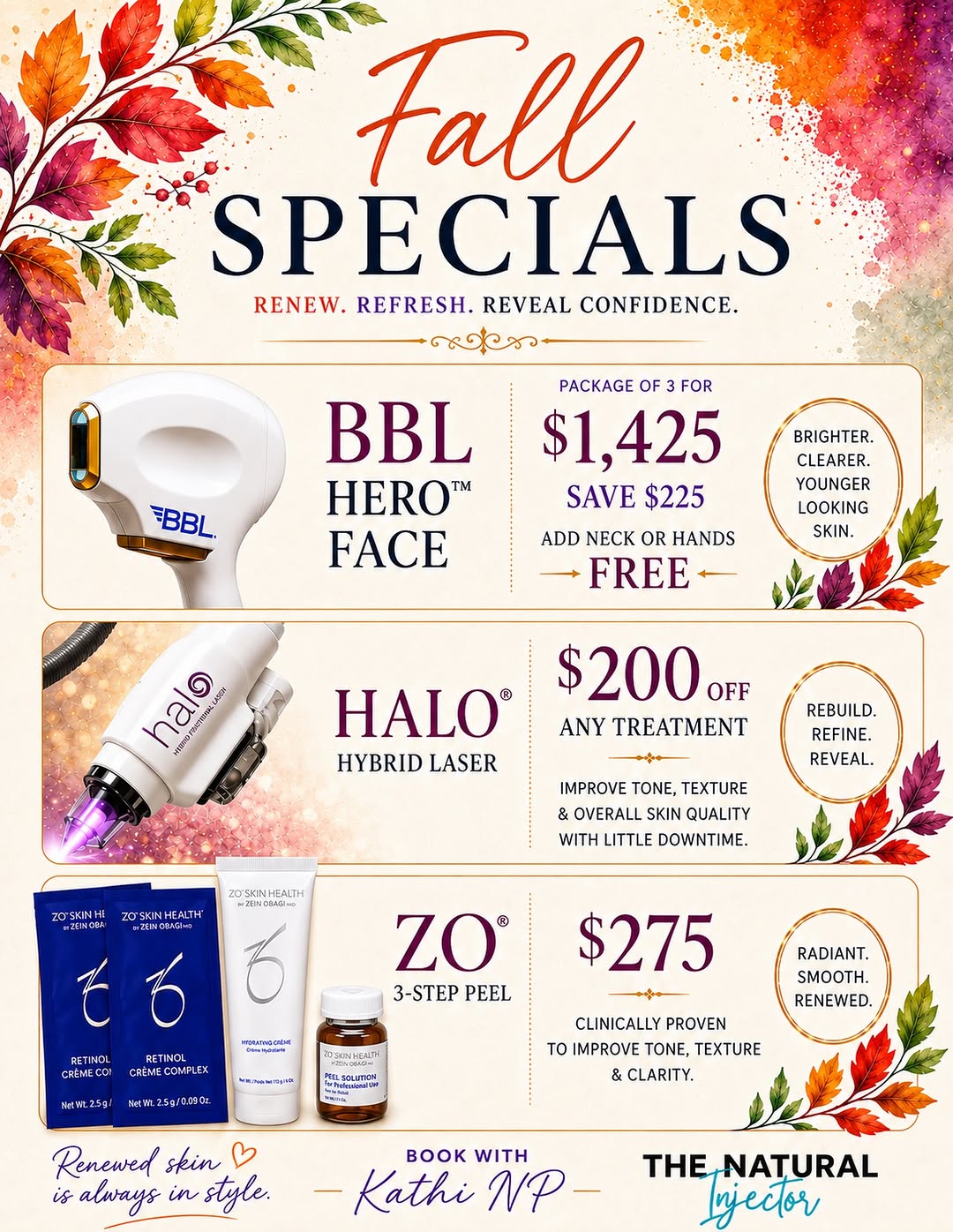 Instagram post by Dr. Jacob Gerzenshtein: Laser season is here! Call now to book 💛🍁🍂 8636472200