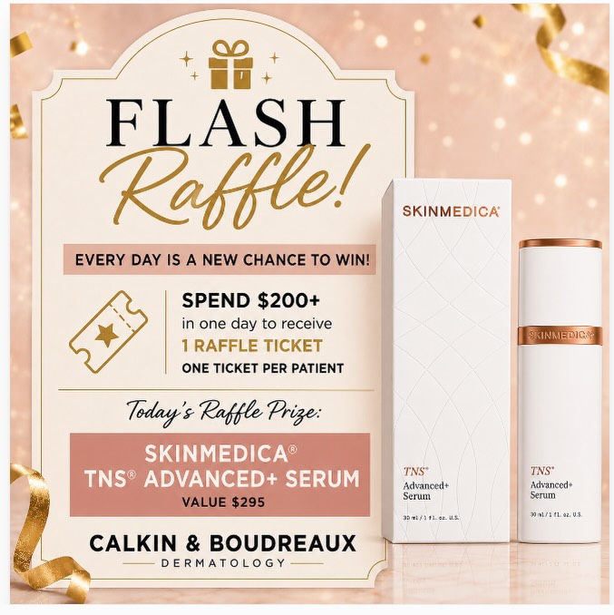 Instagram post by Dr. Jacqueline Calkin: It's the FINAL day of Open House, and we saved a good one for last. Today's raffle prize? The SkinMedica TNS Advanced+ Serum, the anti-aging…