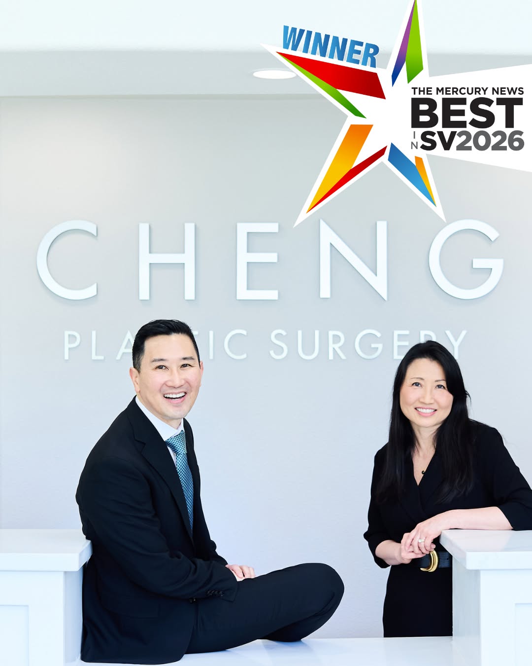 Instagram post by Dr. Jacqueline T. Cheng: We are beyond honored and deeply grateful to share that Cheng Plastic Surgery was voted by the readers of The Mercury News as: 🏆 Best …