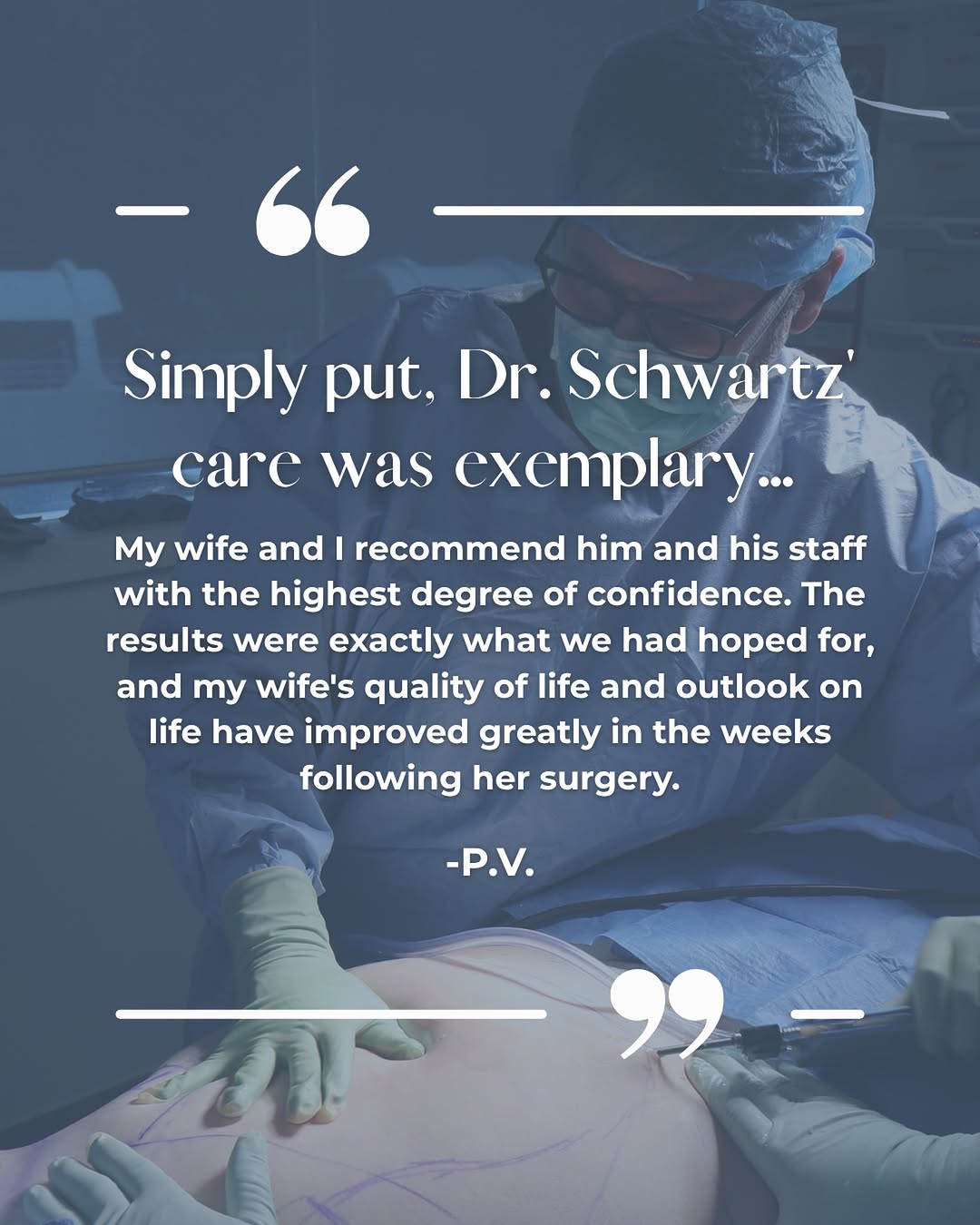 Instagram post by Dr. Jaime S. Schwartz: We hear it all the time, and it never gets old: “I feel like myself again.” For one of our patients, the weeks following her surgery brought…