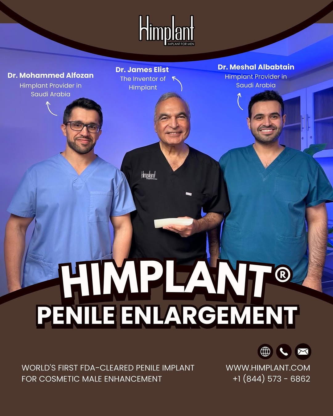 Instagram post by Dr. James Elist: 🌍 Himplant® is trusted by physicians around the world. From its inventor, Dr. James Elist, to experienced providers across different region…