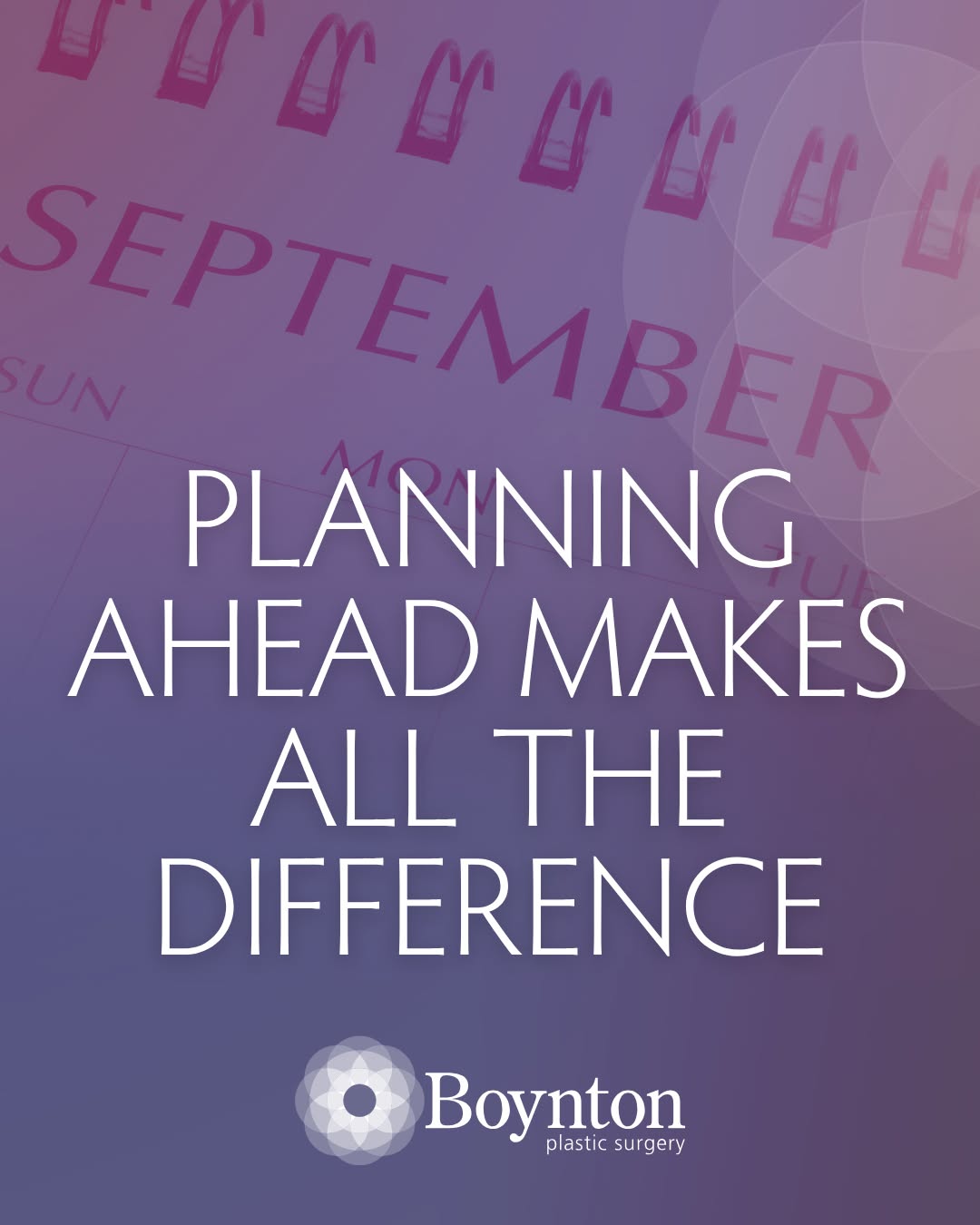 Instagram post by Dr. James F. Boynton: The holidays have a way of sneaking up on us. 🤫 If you're considering plastic surgery, September is an ideal time to schedule a consultatio…