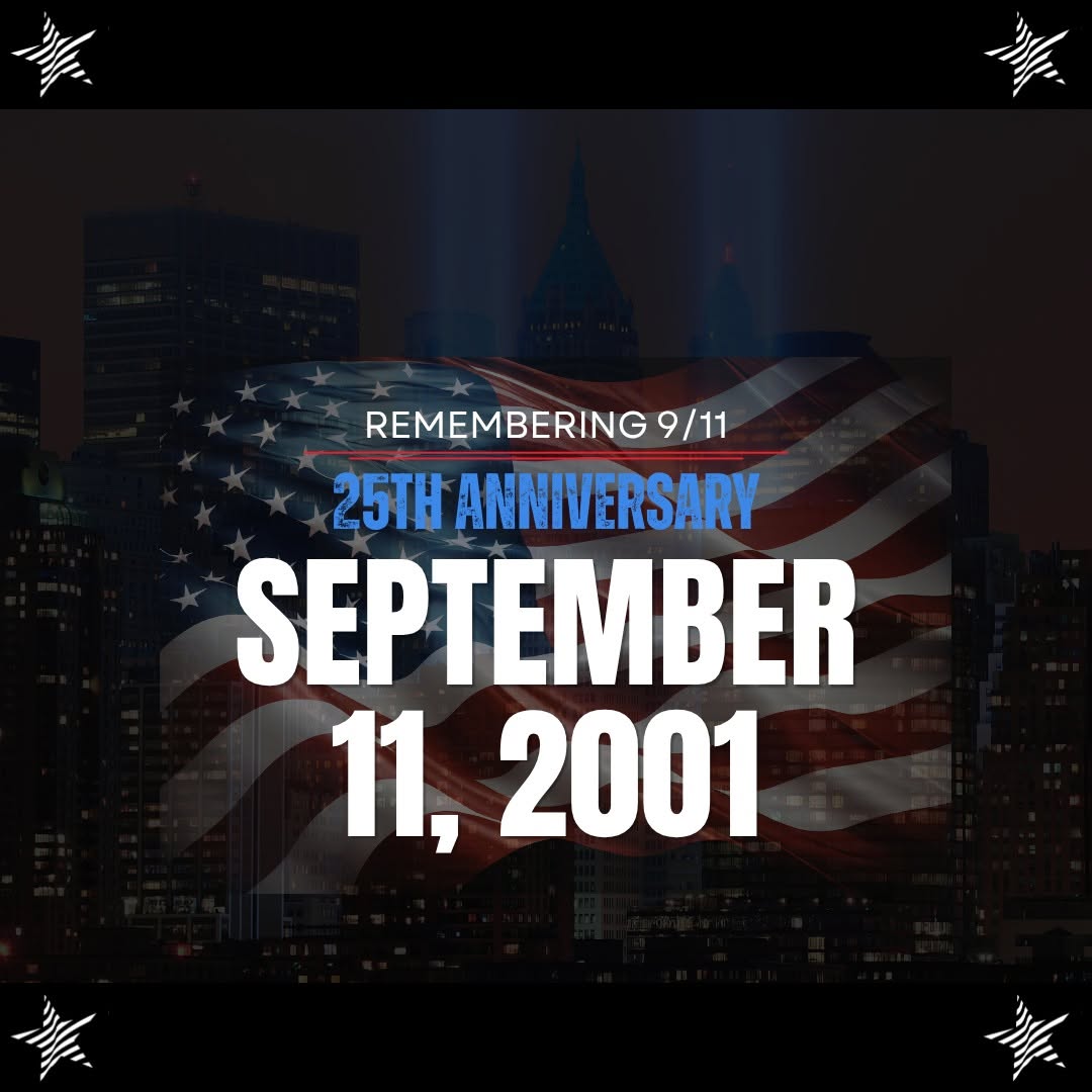 Instagram post by Dr. James M. Sheridan: 25 years later, we remember. On September 11, 2001, our nation witnessed extraordinary acts of courage, compassion and sacrifice. Today, 25 …