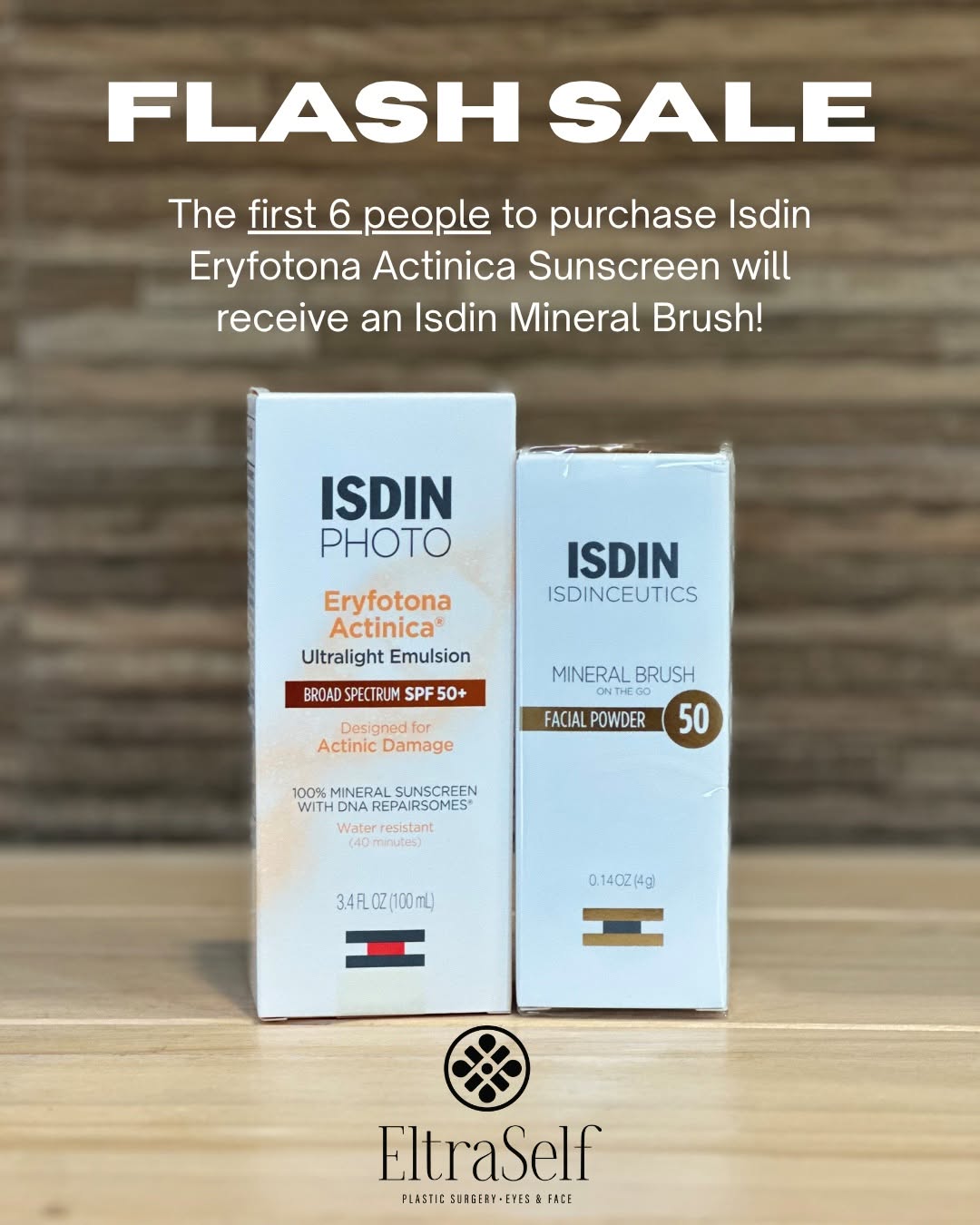 Instagram post by Dr. Janet M. Neigel: The first 6 people to buy Isdin Eryfotona Actinica sunscreen will receive an Isdin Mineral Brush! Act now before they go!
