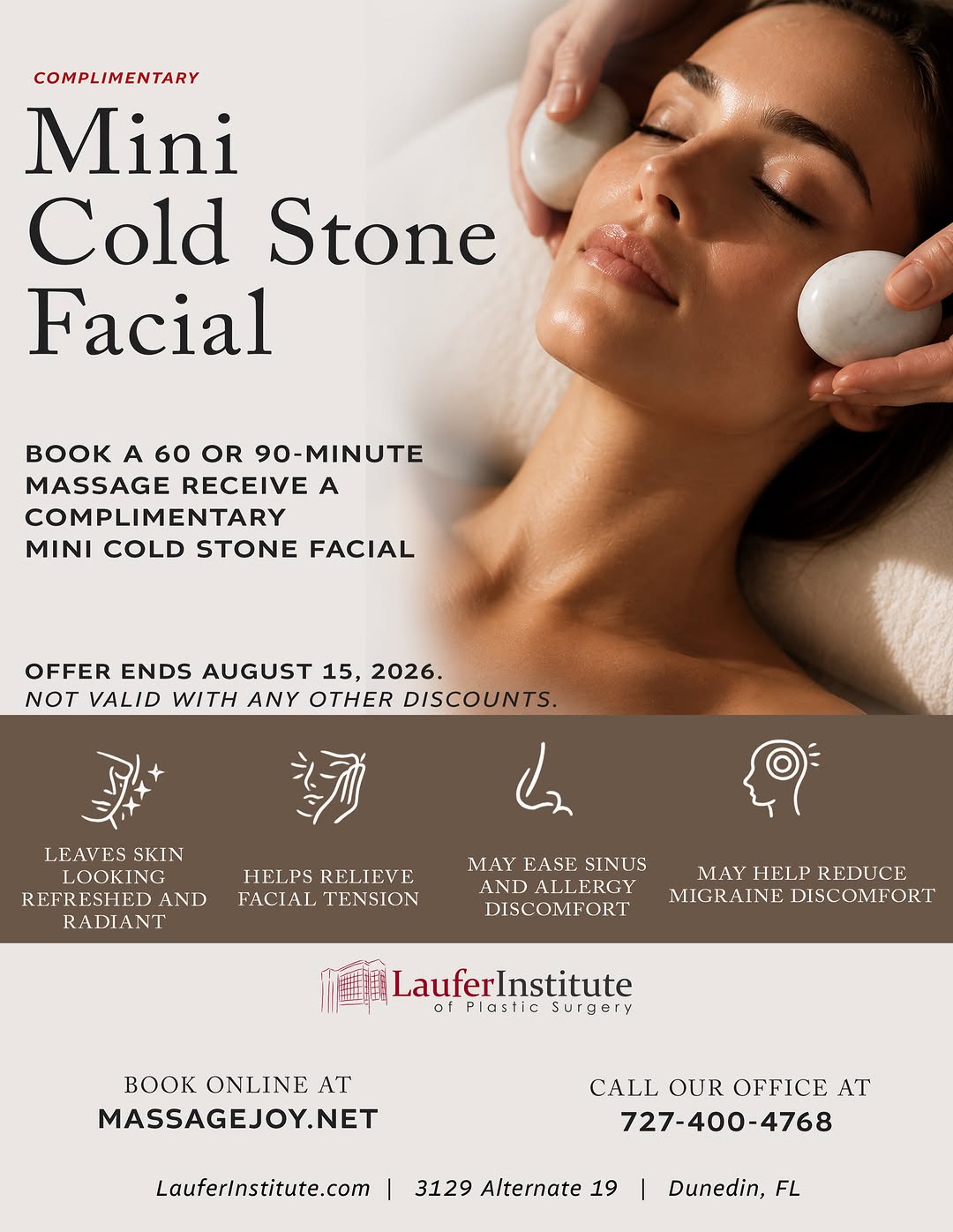 Instagram post by Dr. Jared Gopman: Relax a little longer ✨ for a limited time, book a 60 or 90 minute massage and enjoy a complementary cold stone facial - our gift to you. Yo…