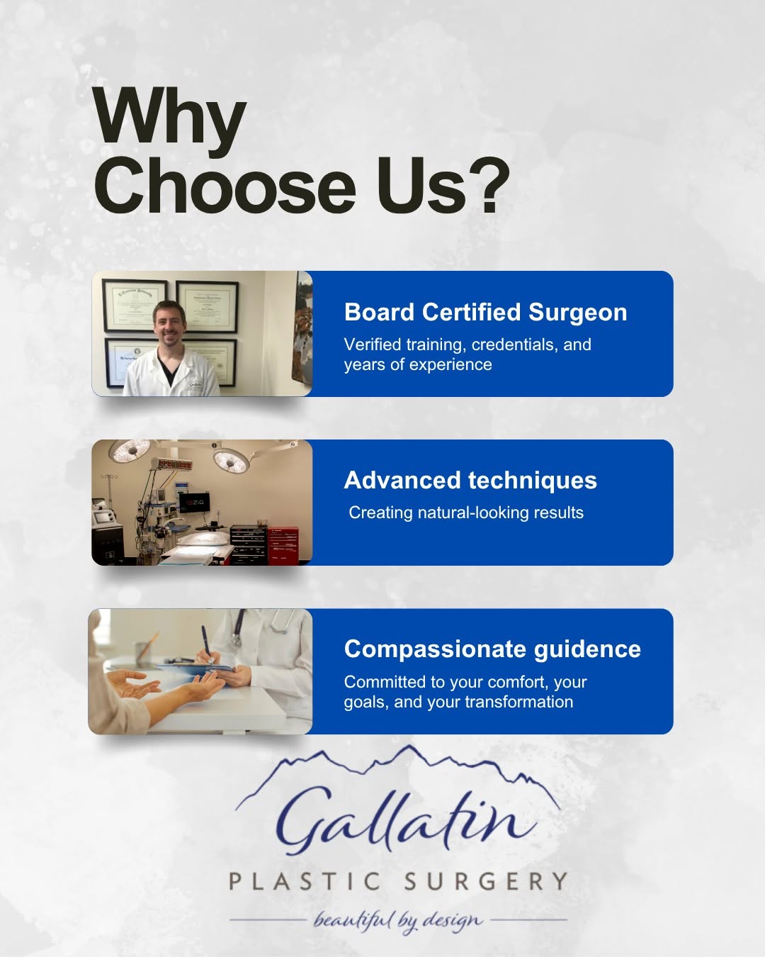 Instagram post by Dr. Jarred McDaniel: At Gallatin Plastic Surgery, we hold ourselves to the highest medical, ethical, and personal standards. This commitment is evident in all we…