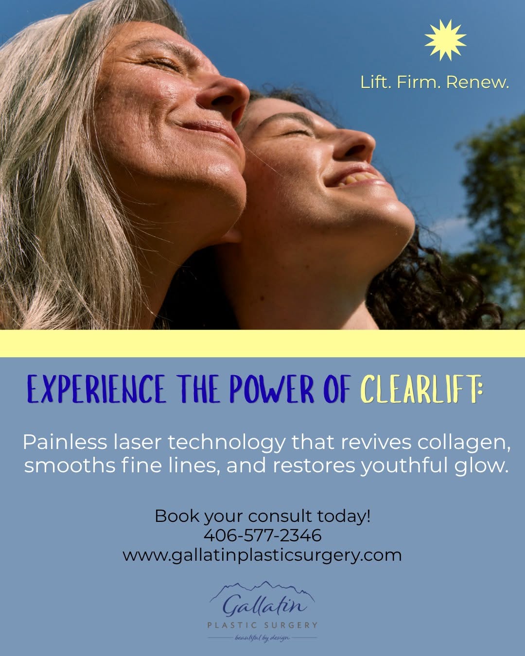 Instagram post by Dr. Jarred McDaniel: ClearLift Laser uses advanced laser energy to gently target the deeper layers of the skin while leaving the outer layer, known as the epider…
