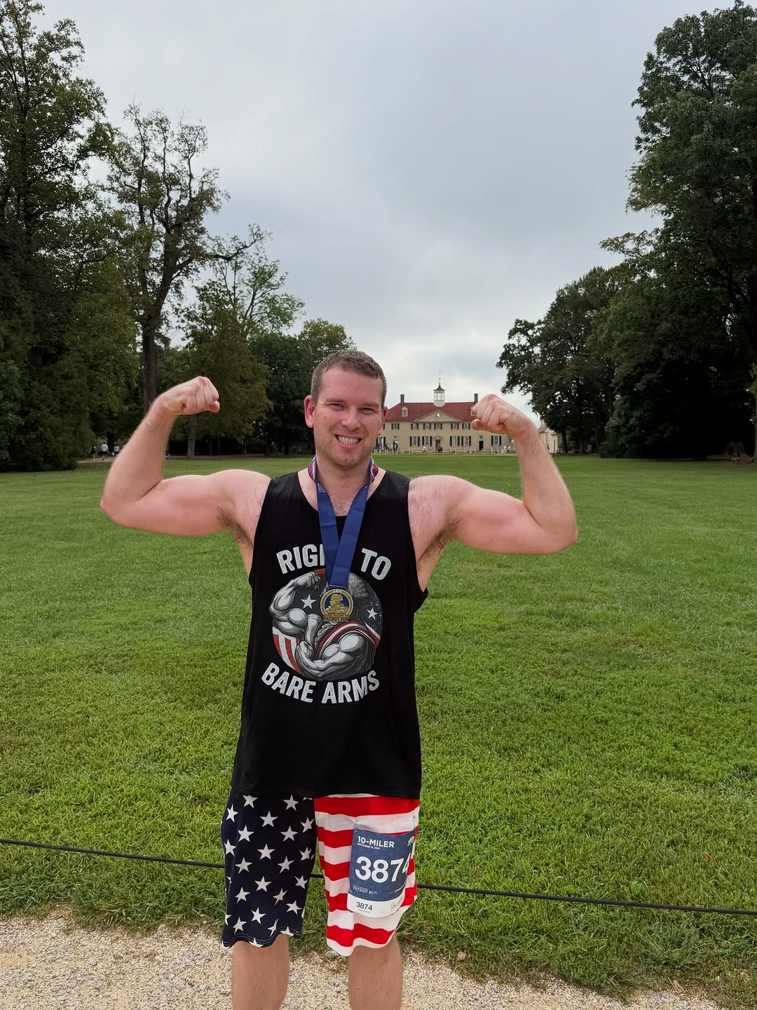 Instagram post by Dr. Jason Gardenier: George Washington 10 mile Patriot Run at Mount Vernon!