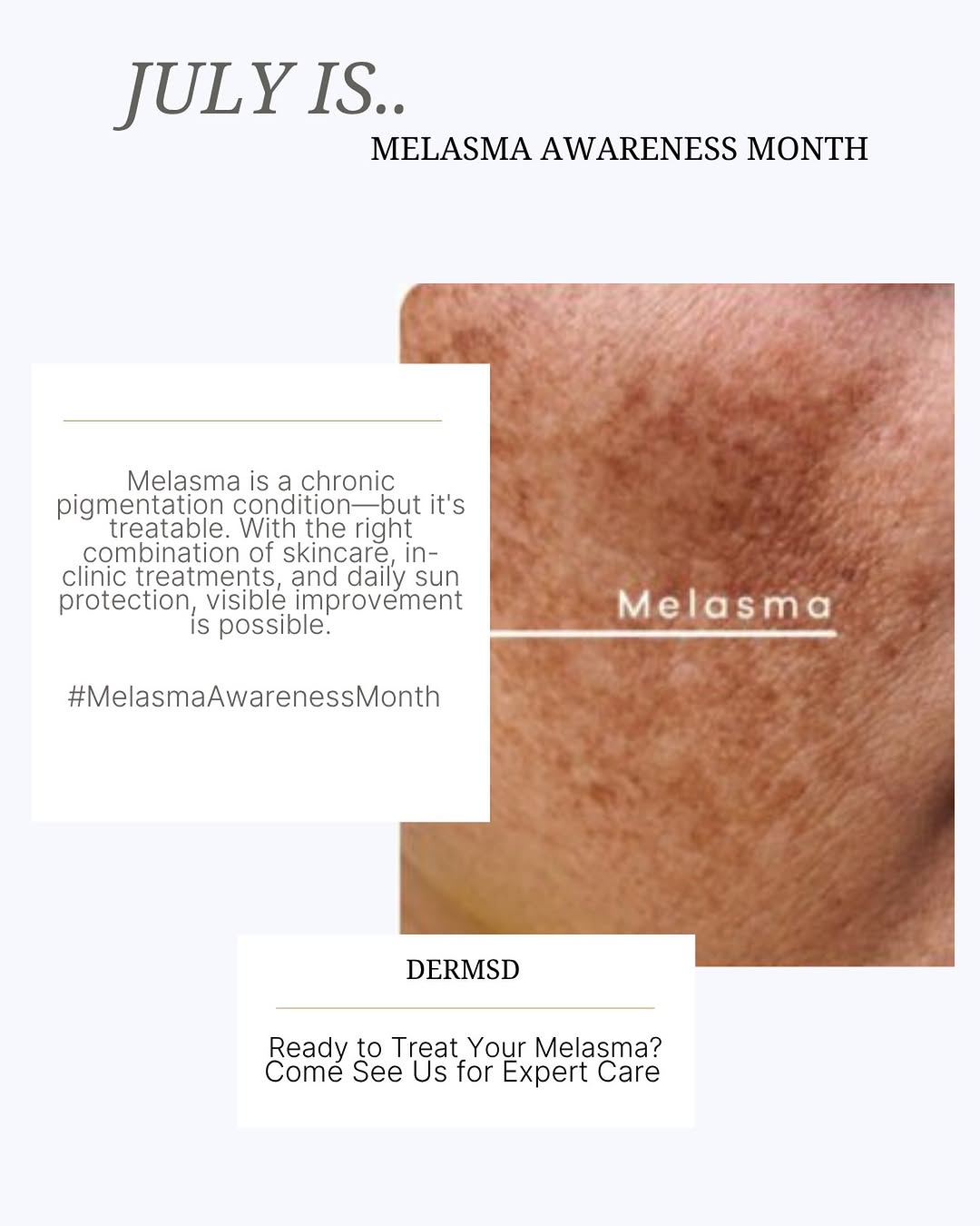 Instagram post by Dr. Jason R. Lupton: Melasma can be frustrating, but you’re not alone. What’s been the biggest challenge in managing your melasma—finding the right skincare, sun…