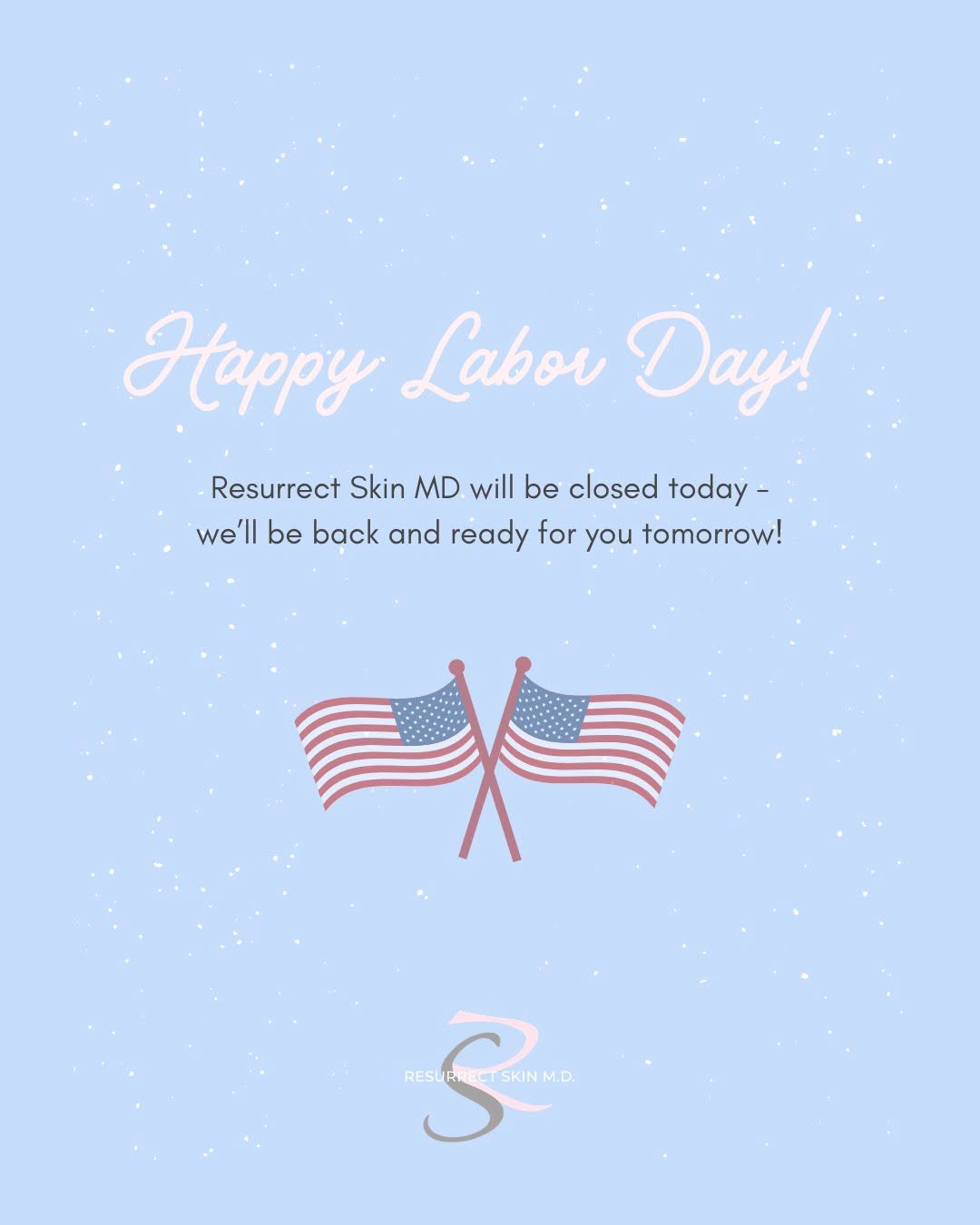 Instagram post by Dr. Jay Burns: Happy Labor Day long weekend! We look forward to seeing you back in clinic tomorrow 🤍