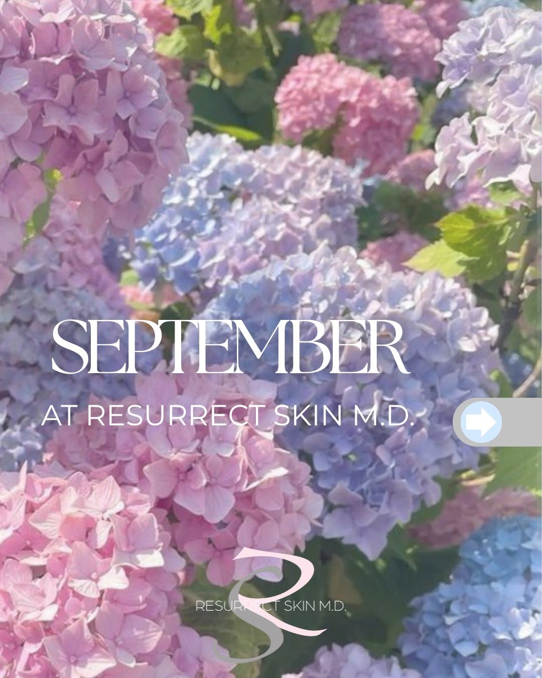Instagram post by Dr. Jay Burns: September at Resurrect Skin M.D. 🤍 A new month, a fresh start, and something close to our hearts. This September, 10% of every 54MD skincar…