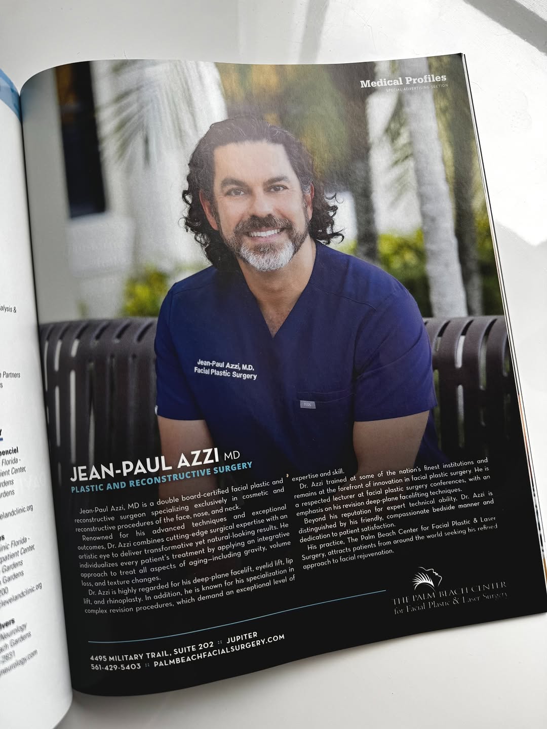 Instagram post by Dr. Jean-Paul Azzi: It's an honor to be chosen as a Top Doctor in @jupitermagazine, and a privilege to serve the Jupiter community and help patients look and fe…