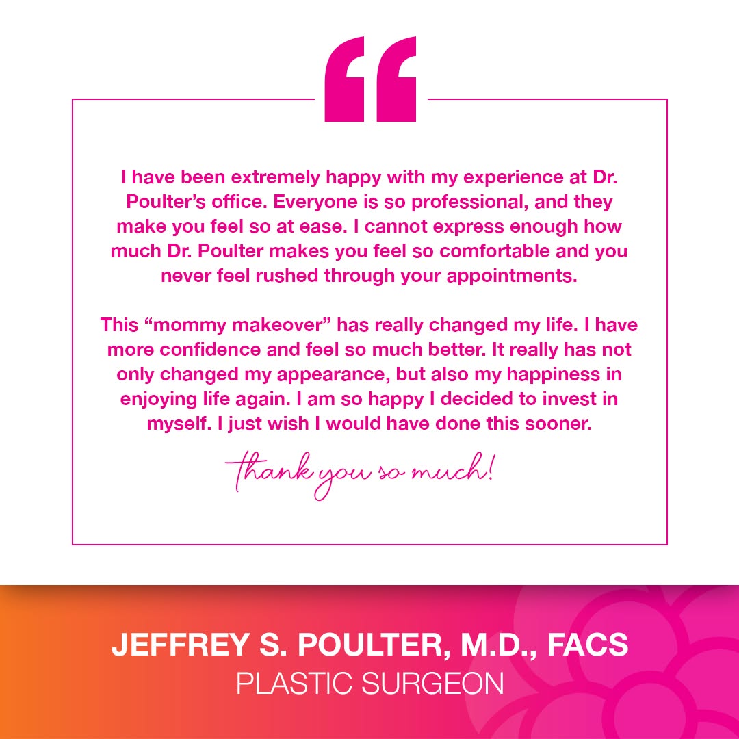 Instagram post by Dr. Jeffrey Poulter: Personalized care that restores confidence! 💫 At Dr. Poulter’s, personalized care meets transformative results. We’re honored to hear how a…