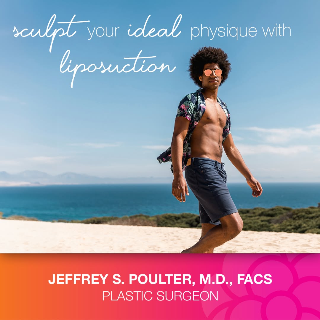 Instagram post by Dr. Jeffrey Poulter: Think liposuction is just for women? Think again! 🌟 Men are embracing body sculpting to achieve that V-shaped torso and eliminate stubborn …