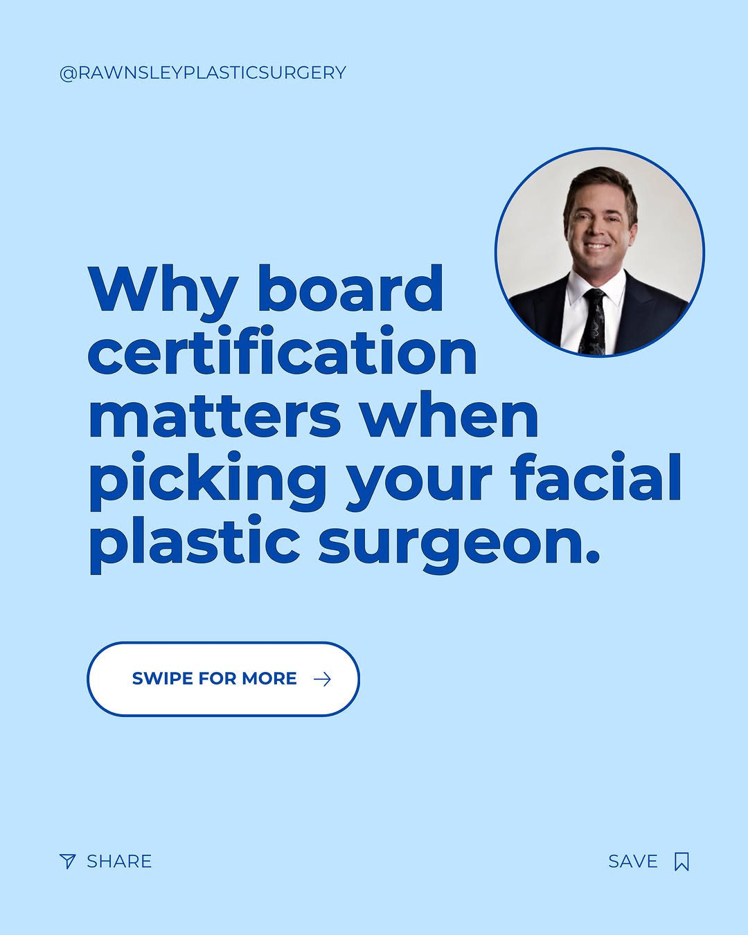 Instagram post by Dr. Jeffrey Rawnsley: Choosing the right surgeon starts with understanding what board certification actually means 📋✨ Comment ‘CERTIFIED’ if you didn’t know the …