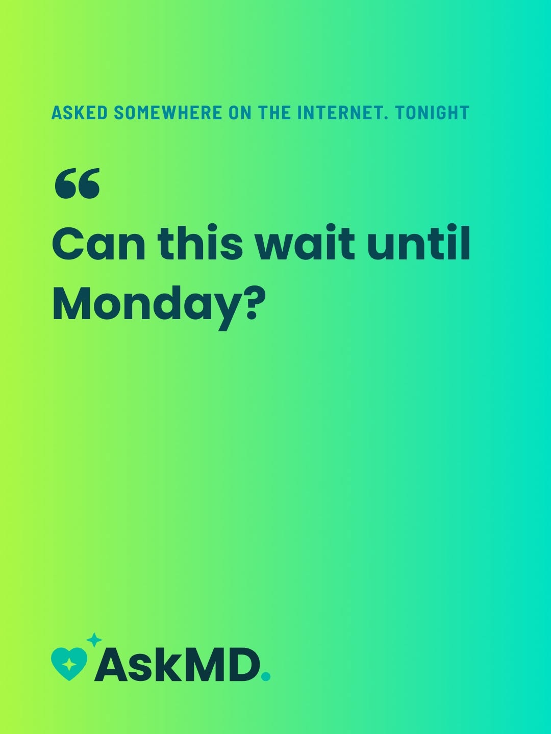 Instagram post by Dr. Jeffrey Teixeira: Can this wait until Monday? Sometimes the hardest part of a health question isn’t the answer. It’s knowing how soon you need one. Swipe thro…
