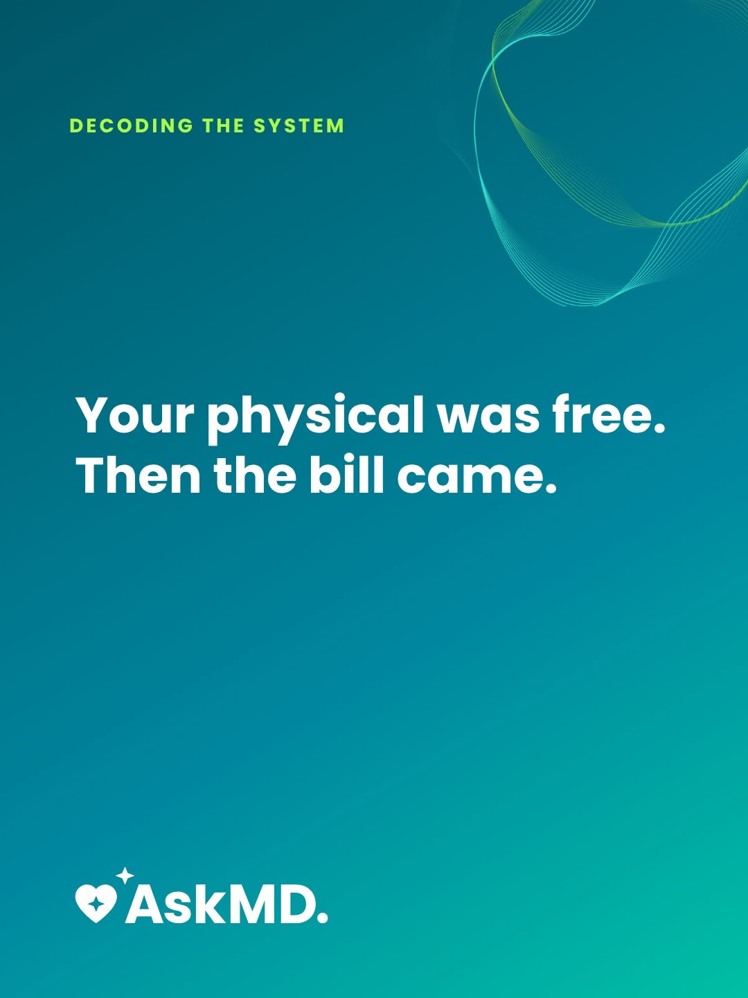 Instagram post by Dr. Jeffrey Teixeira: Your physical was free. Then the bill came. The checkup itself was $0, and that part was right. An annual physical is preventive care, and w…