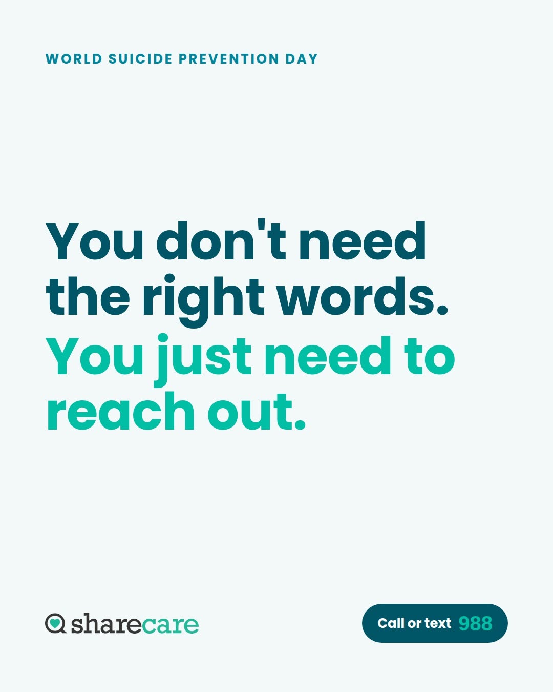 Instagram post by Dr. Jeffrey Teixeira: You don't need the right words. You just need to reach out. Today is World Suicide Prevention Day. One check-in, one honest question, or one…