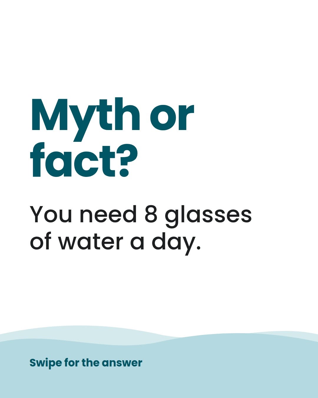 Instagram post by Dr. Jeffrey Teixeira: Myth or fact: you need 8 glasses of water a day. The answer is more personal than you might think. Swipe to find out how much you really nee…