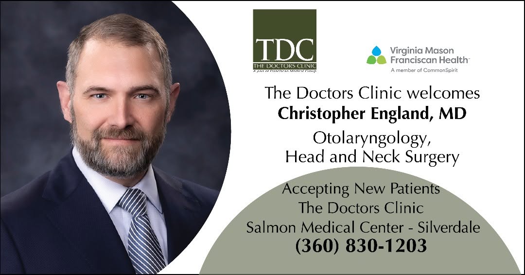Instagram post by Dr. Jenifer L. Henderson: We’re excited to welcome Dr. Christopher England to The Doctors Clinic family! He’ll be offering Otolaryngology/ENT care at Salmon Medical C…