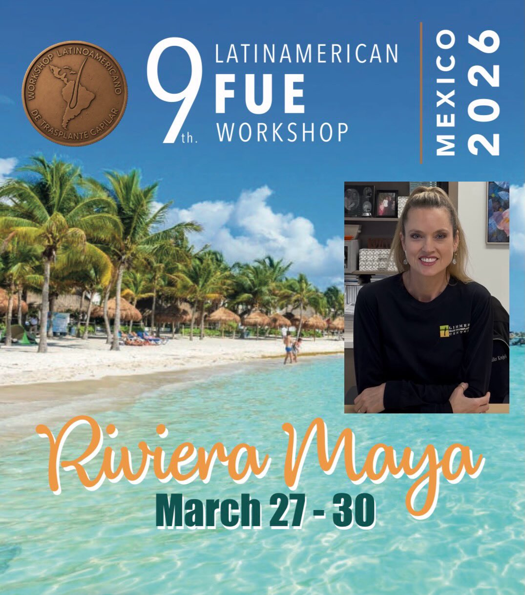 Instagram post by Dr. Jennifer Krejci: Pack your bags—we’re heading to Cancun! ✈️🌴 Dr. Krejci is honored to be a featured faculty member at the 9th Annual Latin American FUE Work…