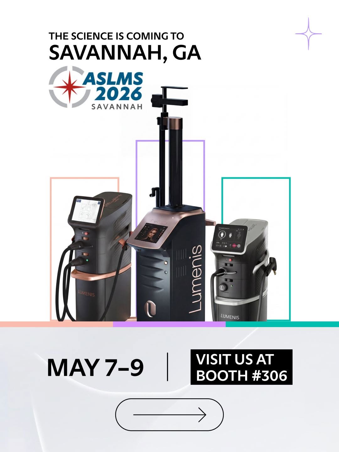 Instagram post by Dr. Jennifer Krejci: The science behind the results, live at ASLMS 2026. Four leading physicians. Three technologies. One booth worth finding. Neil S. Sadick, MD…