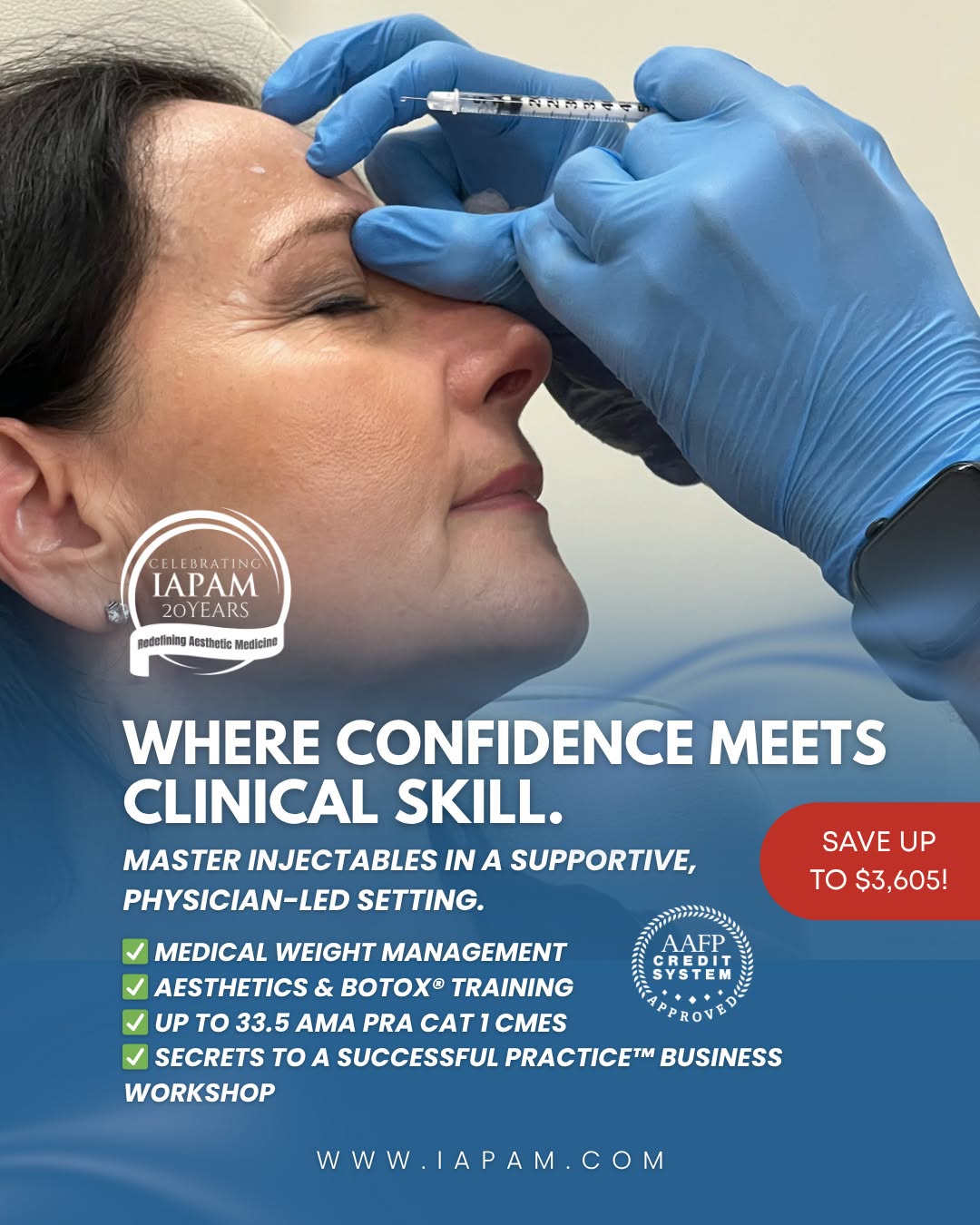 Instagram post by Dr. Jennifer T. Haley: Hands-On Botox Training for Healthcare Pros 🎯 Get real-world aesthetic skills that make a difference. 💉 Live patient Botox injections 🧠 I…