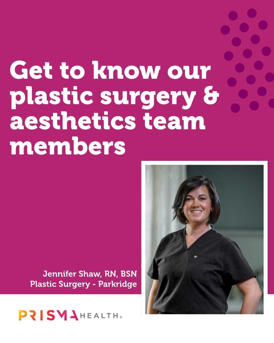 Instagram post by Dr. Jeremiah Miller: Ever wonder what inspires someone to choose a career in plastic surgery? Nurse injector Jennifer Shaw, RN, BSN, shares why she chose plastic…