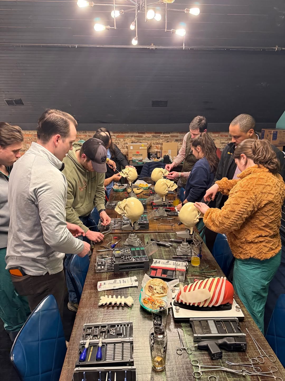 Instagram post by Dr. Jeremy Powers: Hands-on learning in full swing! 🧠💪 We hosted an incredible workshop on Craniofacial and Rib/Sternal plating and fixation in collaboration…