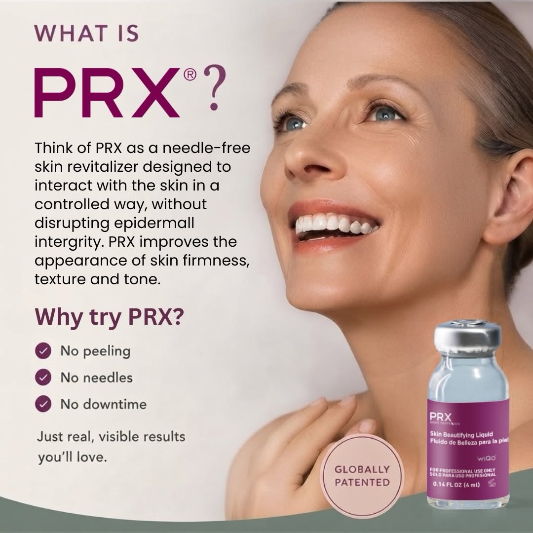 Instagram post by Dr. Jessie Sandlin: ✨What is PRX? Think of PRX as a needle-free skin revitalizer designed to interact with the skin in a controlled way—without disrupting epide…