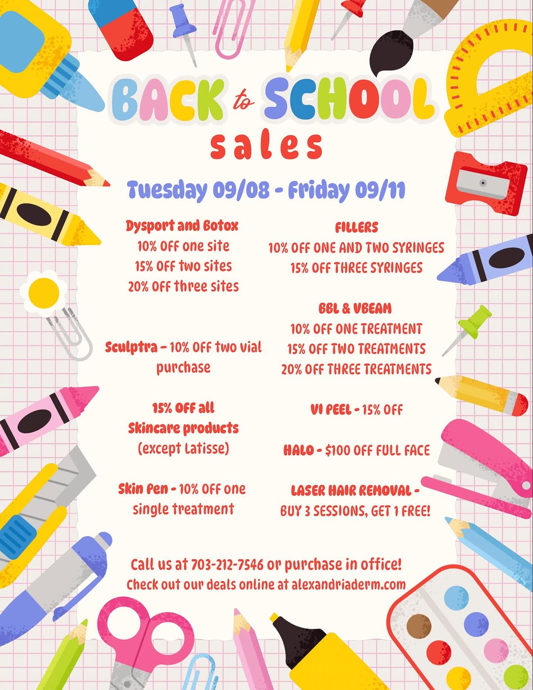 Instagram post by Dr. Joanne Simpson: Check out our back to school sales! Starting next week!