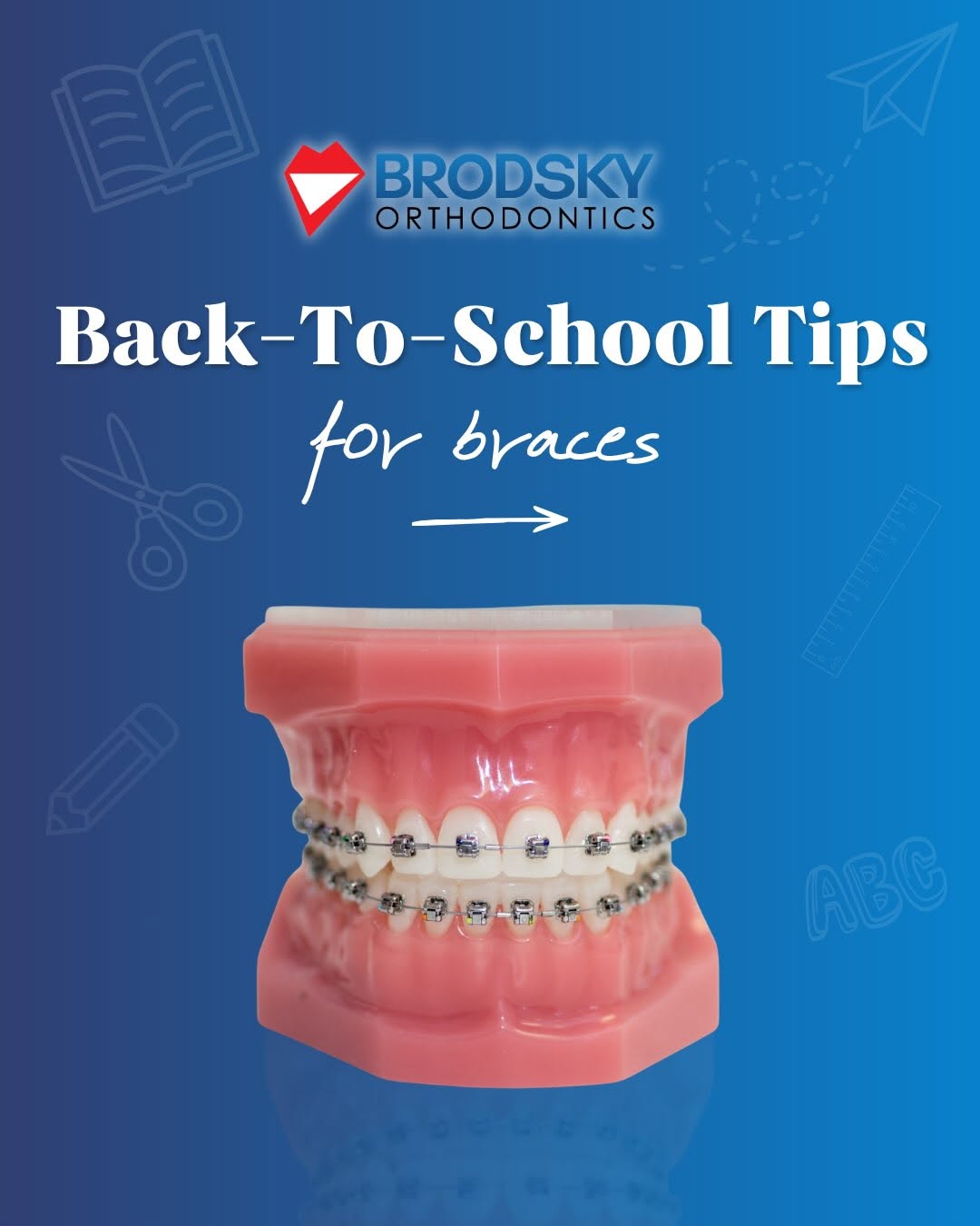 Instagram post by Dr. Joel F. Brodsky, DDS: As everyone gets back into their school-year routine, remember to take a little extra care of your smile, too! 🦷 A few simple habits, like …