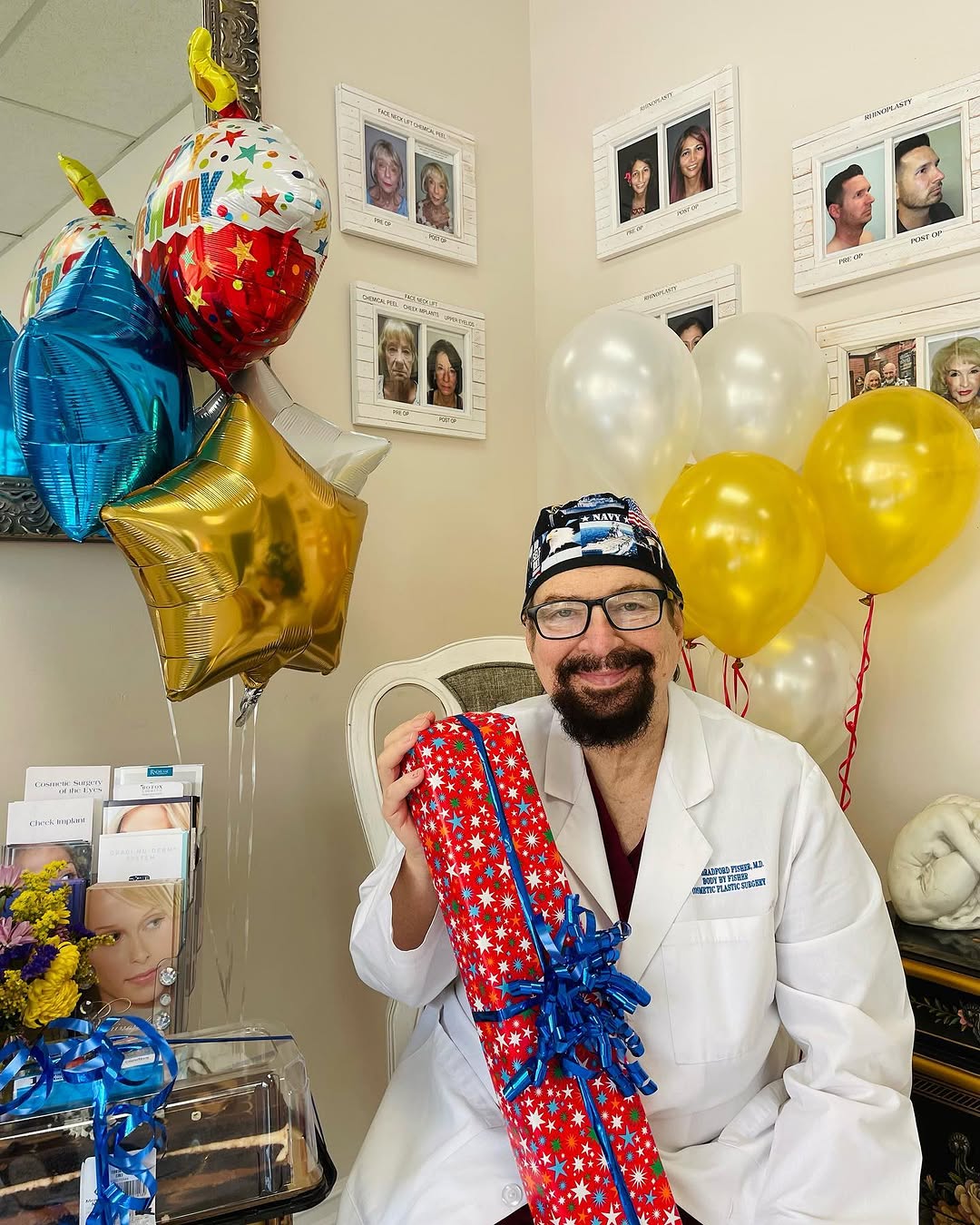 Instagram post by Dr. John Bradford Fisher: Wishing a Happy Birthday to the very special Dr. Fisher. The most caring man and amazing Plastic Surgeon. We are so appreciative of all that…