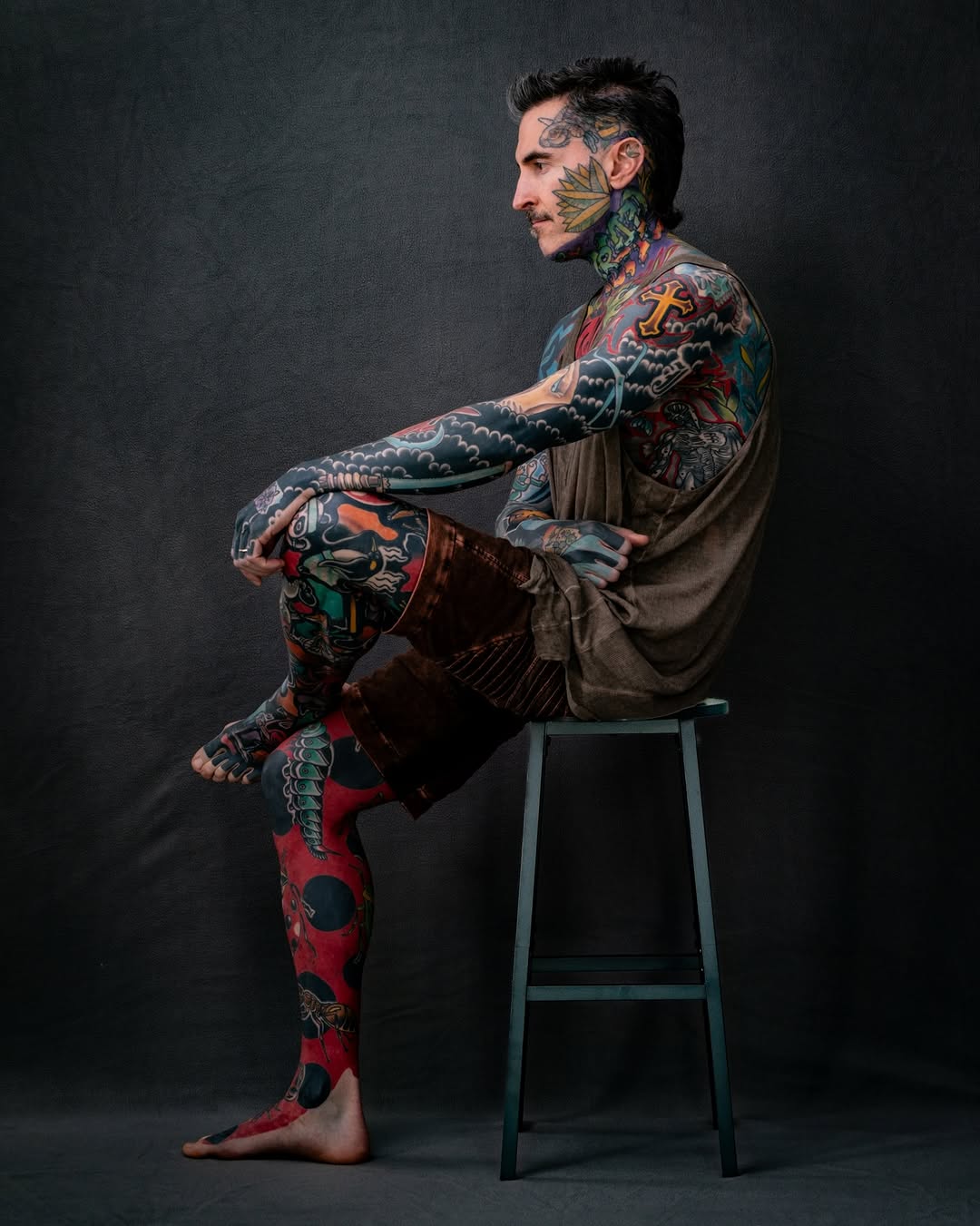 Instagram post by Dr. John Brosious: Would childhood you approve of adulthood you? . . . . . . #inkedup #tattedup #portraitphotography #facetattoo #inkedmodel 📷 Fuji X-H2