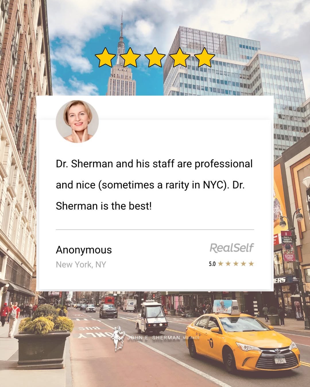 Instagram post by Dr. John E. Sherman: There’s no greater compliment than a patient taking the time to share their experience. Thank you to this patient for the kind words about D…