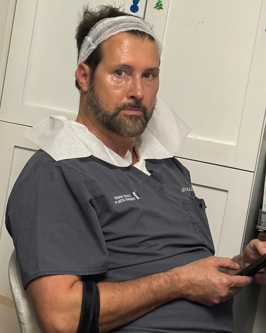 Instagram post by Dr. John G. Westine: How do we keep our king so dashing? Well with anti-aging treatments, of course. Here our lovely leader takes some time to numb before Valeri…