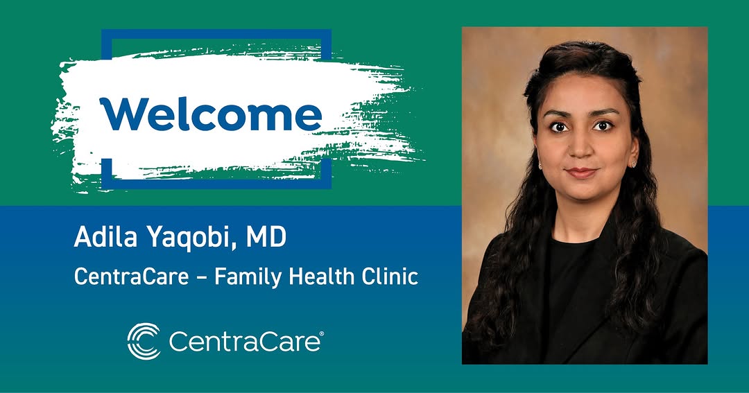 Instagram post by Dr. John M. Houle: CentraCare – Family Health Clinic welcomes Adila Yaqobi, MD, a resident in the CentraCare / University of Minnesota St. Cloud Family Medicin…