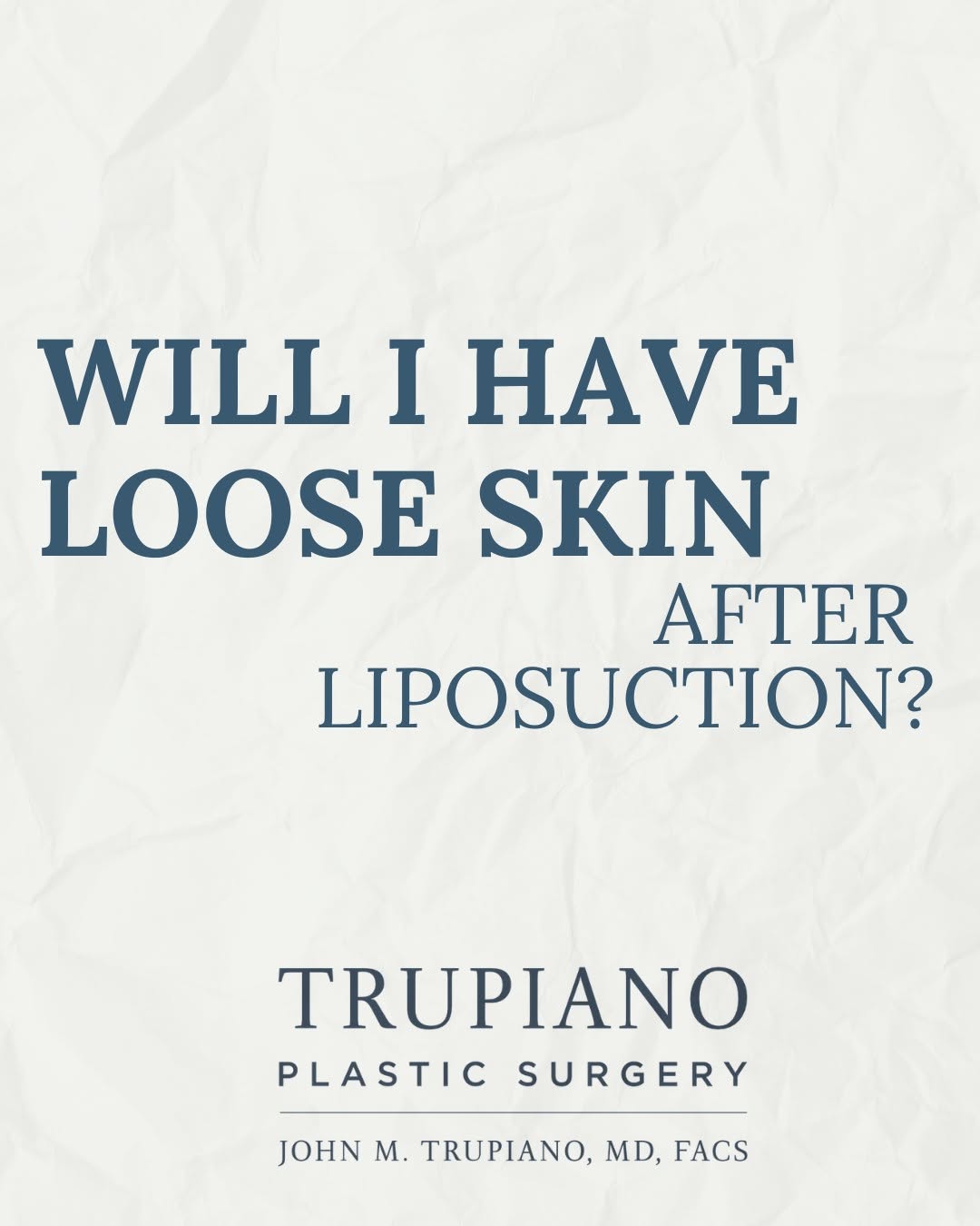Instagram post by Dr. John M. Trupiano: One of the most important factors in a successful liposuction result is how well the skin can adapt to the body’s new contours. Patients wit…