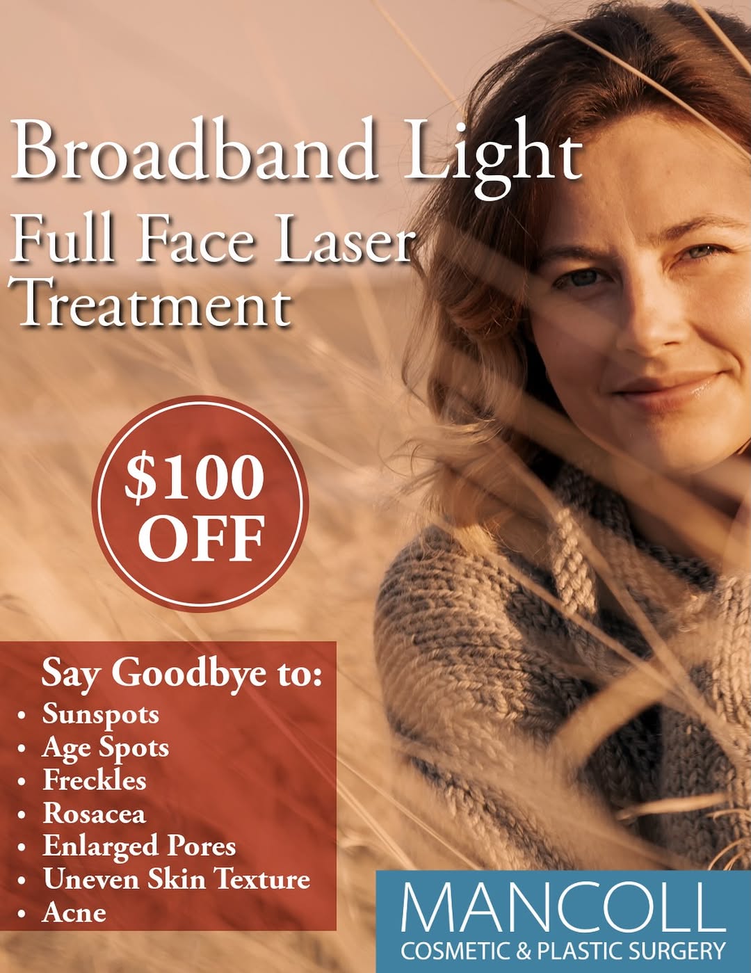 Instagram post by Dr. John Mancoll: 🍂✨ BRIGHTER, SMOOTHER, MORE EVEN-LOOKING SKIN ✨🍂 Ready to refresh your complexion? Our Broadband Light (BBL) Full Face Laser Treatment is …