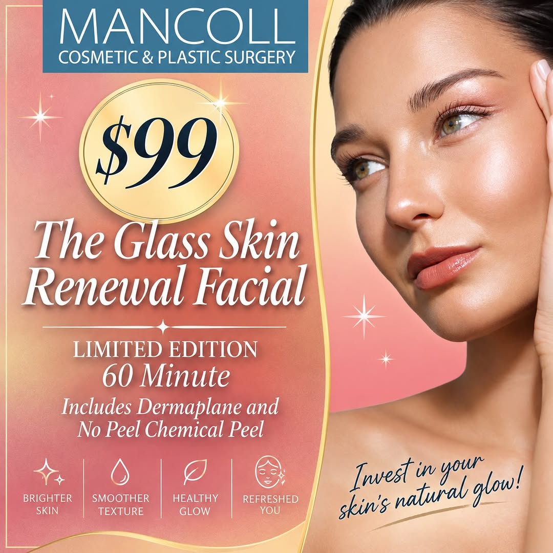 Instagram post by Dr. John Mancoll: ✨ Ready for that glass-skin glow? ✨ Indulge in our Limited Edition Glass Skin Renewal Facial for just $99! 💕 This 60-minute treatment is de…