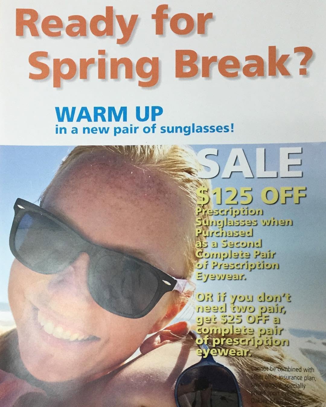 Instagram post by Dr. John Pak: Come in and take advantage of our new Spring promotion. #wheatoneyeclinic #spring #wheatonillinois #sunglasses