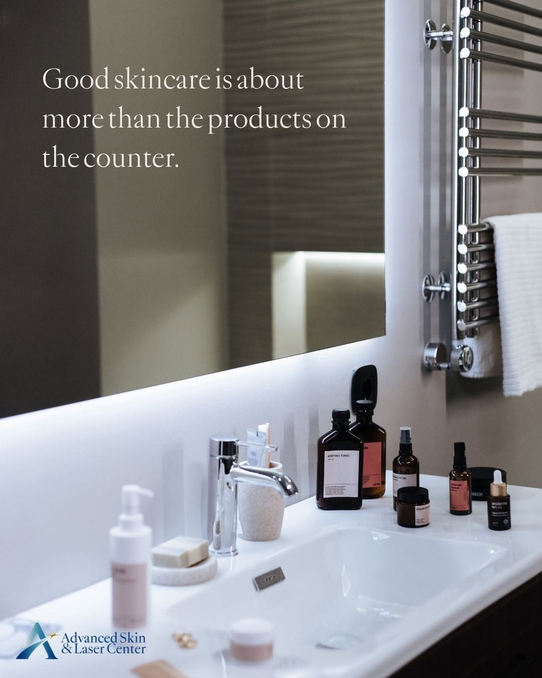 Instagram post by Dr. John Q. Binhlam: Your skin, our passion™ September is Skincare Awareness Month. Taking care of your skin involves more than the products sitting on your bath…