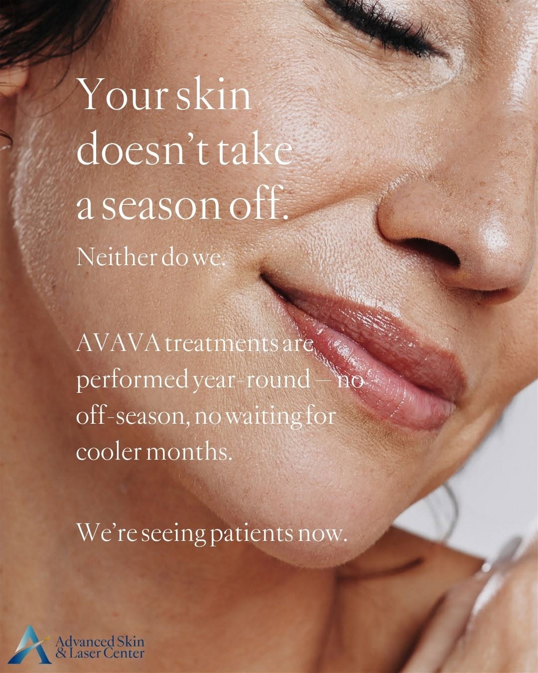 Instagram post by Dr. John Q. Binhlam: Your skin, our passion™ Don’t want to wait for cooler weather to work on your skin goals? With AVAVA, you don’t have to. AVAVA’s advanced la…