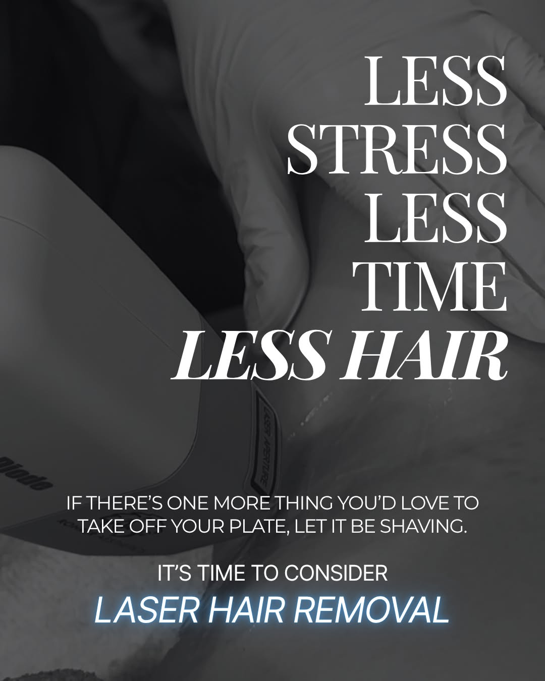 Instagram post by Dr. John Rosdeutscher: Start now, thank yourself later! 🫶 Laser hair removal works best as a series of treatments, so starting your sessions now means you can be …