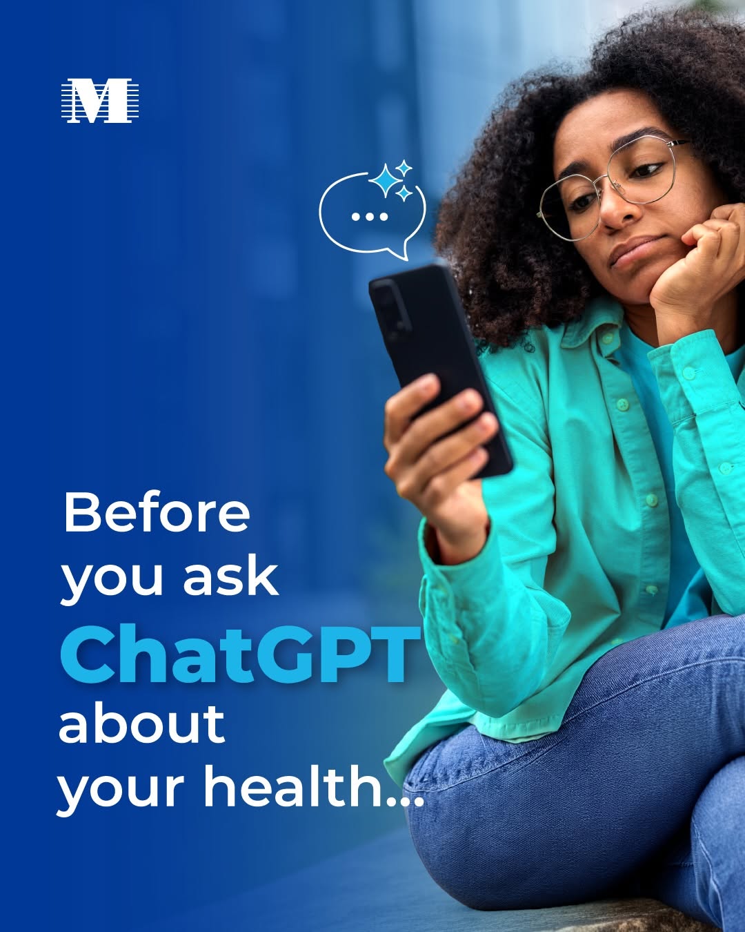 Instagram post by Dr. John V. Williams: AI can be a helpful starting point for health questions, but it shouldn’t be the final word. 🖥️ From protecting your personal information t…